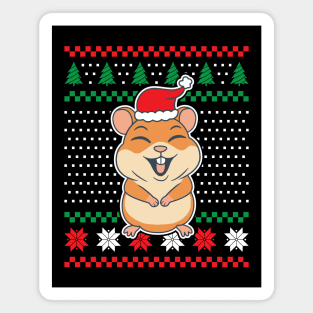 Ugly Christmas Sweaters Hamster Laughing Magnet